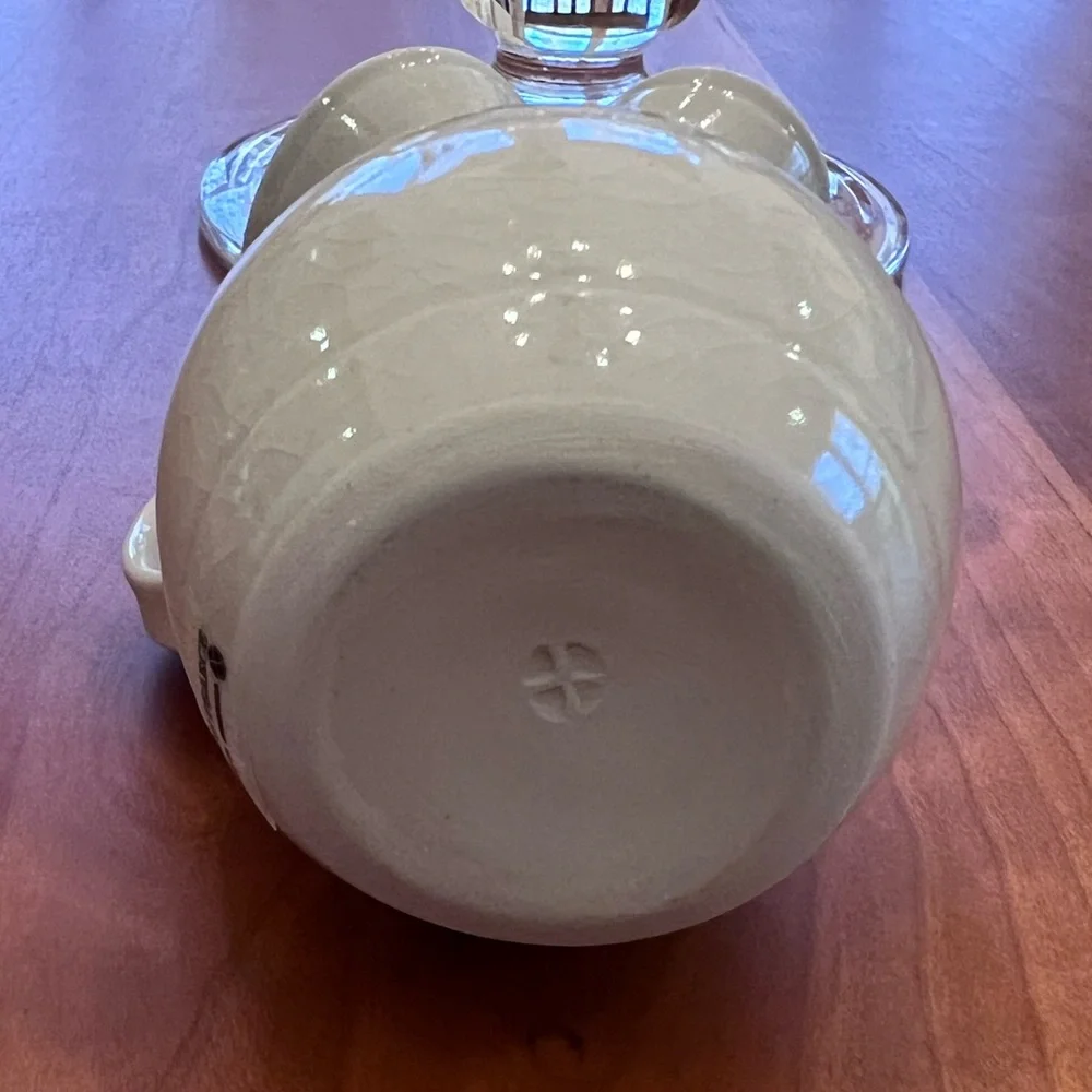 VTG Simon Pearce Belmont Pottery Small Creamer Crackle Ivory